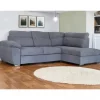 Sofá de canto KENDAL com cama e arca dereita 4 lugares cinza