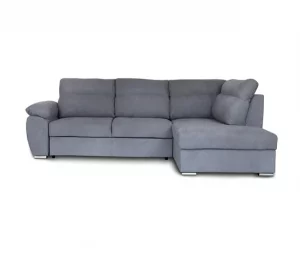 Sofá de canto KENDAL com cama e arca dereita 4 lugares cinza