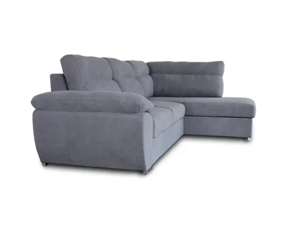Sofá de canto KENDAL com cama e arca dereita 4 lugares cinza