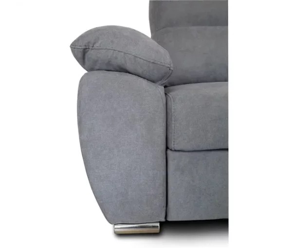 Sofá de canto KENDAL com cama e arca dereita 4 lugares cinza
