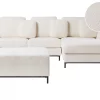 Sofa OSLO L White boucle + ottoman DEF