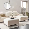 Sofa OSLO L White boucle + ottoman DEF