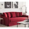 Sofá 3 lugares estofado vermelho GILJA