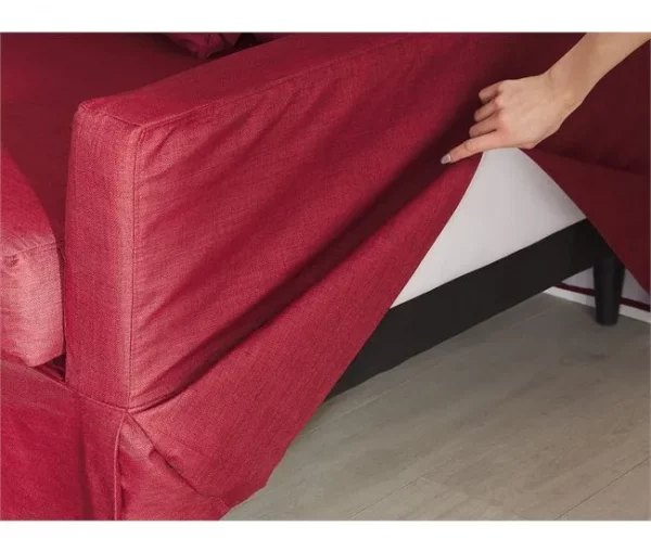 Sofá 3 lugares estofado vermelho GILJA