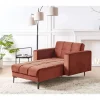 Chaise-longue em veludo vermelho ALNES