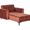 Chaise-longue em veludo vermelho ALNES