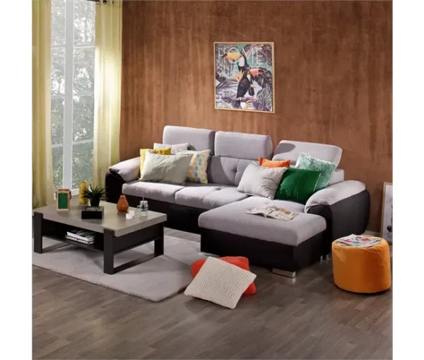 Chaise longue com cama ARCADIA dereita 4 lugares antracite