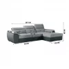 Chaise longue com cama ARCADIA dereita 4 lugares antracite