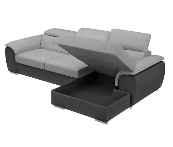 Chaise longue com cama ARCADIA dereita 4 lugares antracite