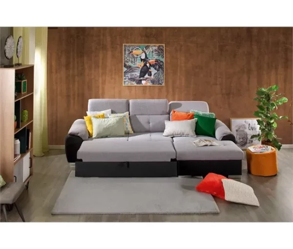 Chaise longue com cama ARCADIA dereita 4 lugares antracite