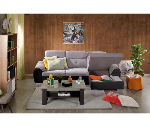 Chaise longue com cama ARCADIA dereita 4 lugares antracite