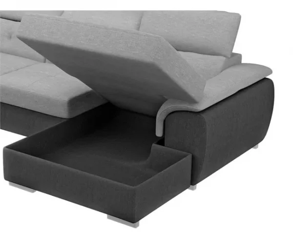 Chaise longue com cama ARCADIA dereita 4 lugares antracite