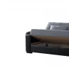 Sofá cama PRIMA  3 lugares preto cinza
