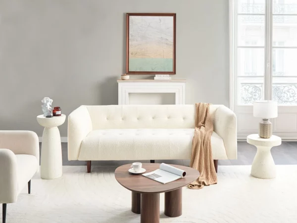 Boucle Sofa BYSKE Off-White DEF