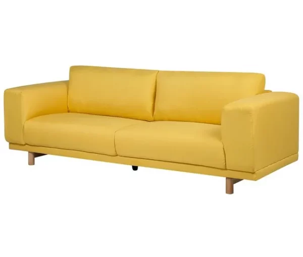 Sofá de 3 lugares em tecido amarelo NIVALA
