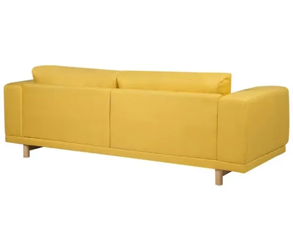 Sofá de 3 lugares em tecido amarelo NIVALA