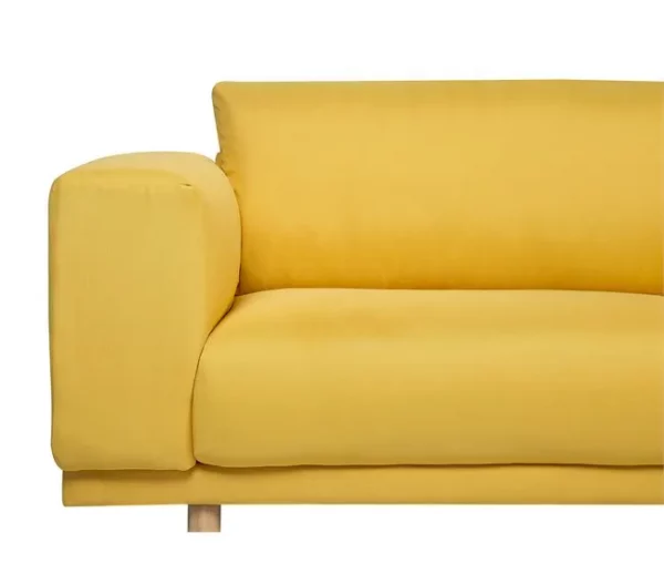 Sofá de 3 lugares em tecido amarelo NIVALA