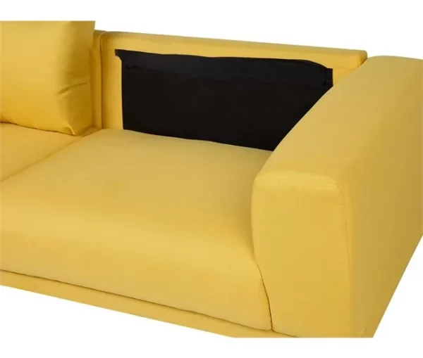 Sofá de 3 lugares em tecido amarelo NIVALA
