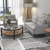 HOMCOM Conjunto de Sofá Inclui 1 Sofá de 2 Lugares e 1 Poltrona Individual com Apoios de Braços Assento Acolchoado e Pés de Aço para Sala Quarto Escritório Cinza