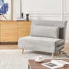 Sofa Bed SETTEN Velvet Light Grey DEF
