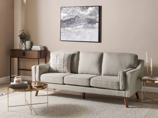 3 Seater Sofa LOKKA Beige DEF