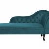Chaiselongue NIMES Samt, blaugrün, rechtsseitig CH