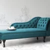 Chaiselongue NIMES Samt, blaugrün, rechtsseitig CH