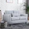 HOMCOM Sofá de 2 lugares Poltrona de dois lugares para sala de estar com almofadas e assento acolchoado fronha lavável 140x78x83 cm cinza claro