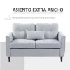HOMCOM Sofá de 2 lugares Poltrona de dois lugares para sala de estar com almofadas e assento acolchoado fronha lavável 140x78x83 cm cinza claro
