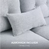 HOMCOM Sofá de 2 lugares Poltrona de dois lugares para sala de estar com almofadas e assento acolchoado fronha lavável 140x78x83 cm cinza claro