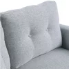 HOMCOM Sofá de 2 lugares Poltrona de dois lugares para sala de estar com almofadas e assento acolchoado fronha lavável 140x78x83 cm cinza claro