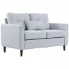 HOMCOM Sofá de 2 lugares Poltrona de dois lugares para sala de estar com almofadas e assento acolchoado fronha lavável 140x78x83 cm cinza claro