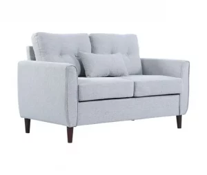 HOMCOM Sofá de 2 lugares Poltrona de dois lugares para sala de estar com almofadas e assento acolchoado fronha lavável 140x78x83 cm cinza claro