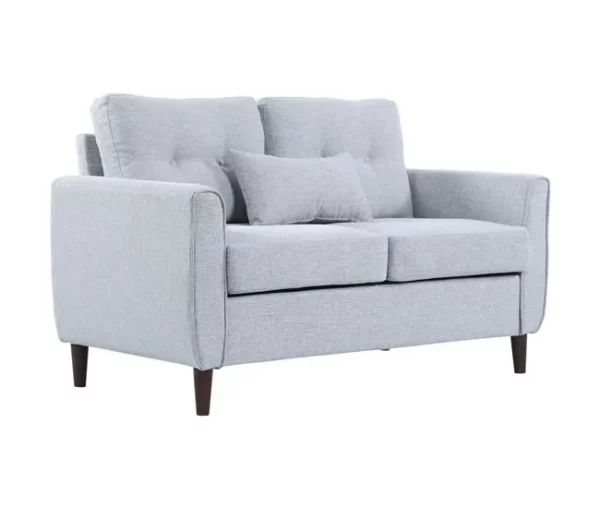 HOMCOM Sofá de 2 lugares Poltrona de dois lugares para sala de estar com almofadas e assento acolchoado fronha lavável 140x78x83 cm cinza claro