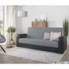 Sofá cama PRIMA  3 lugares preto cinza