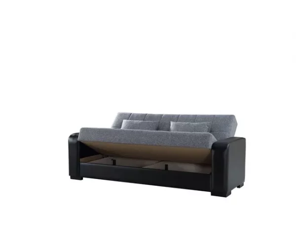 Sofá cama PRIMA  3 lugares preto cinza
