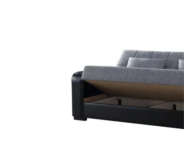 Sofá cama PRIMA  3 lugares preto cinza