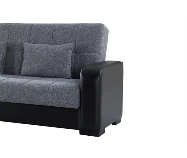 Sofá cama PRIMA  3 lugares preto cinza