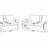 2 + 3 Sofa Set RONNEBY, Samtstoff Grau CH
