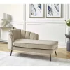 Chaise-longue à esquerda em veludo creme ALLIER