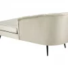 Chaise-longue à esquerda em veludo creme ALLIER