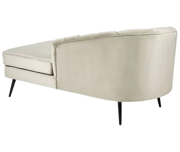 Chaise-longue à esquerda em veludo creme ALLIER