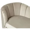 Chaise-longue à esquerda em veludo creme ALLIER