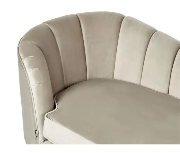 Chaise-longue à esquerda em veludo creme ALLIER