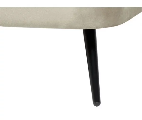 Chaise-longue à esquerda em veludo creme ALLIER
