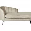 Chaise-longue à esquerda em veludo creme ALLIER