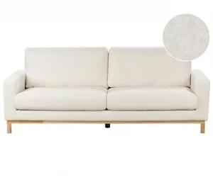 Sofá de 3 lugares em bouclé branco SIGGARD