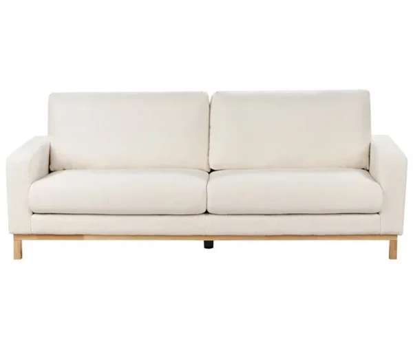 Sofá de 3 lugares em bouclé branco SIGGARD