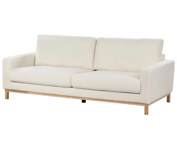 Sofá de 3 lugares em bouclé branco SIGGARD