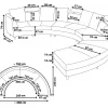 Sofa ROTUNDE Samtstoff dunkelblau CH